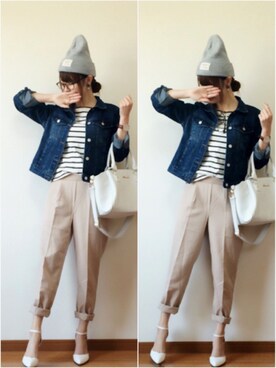 「GRL（グレイル）のアイテム（デニムジャケット）」を使った、TOMOさん（レディース・153cm）の春コーディネート