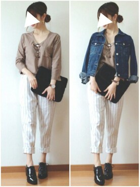 「GRL（グレイル）のアイテム（デニムジャケット）」を使った、TOMOさん（レディース・153cm）の春コーディネート