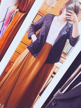 「NATURAL BEAUTY BASIC（ナチュラルビューティーベーシック）のアイテム（ブルゾン）」を使った、YURICOさん（レディース・155cm）の春コーディネート