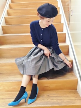 「SLOBE IENA（スローブイエナ）のアイテム（ハンチング/ベレー帽）」を使った、IENA SLOBE広島　mochiさん（レディース・156cm）の秋コーディネート