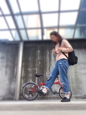 「BEAMS BOY（ビームスボーイ）のBEAMS BOY / リブヘアバンド（ヘアバンド、グリーン系）」を使った、kkさん（レディース・157cm）の秋コーディネート