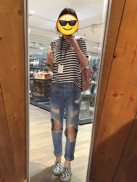 「MUJI」｜「アイテム（モカシン/デッキシューズ）」を使った、Jaydenさん（レディース・169cm）の秋コーディネート