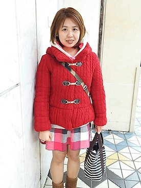 「CECIL McBEE（セシルマクビー）のアイテム（ダウンジャケット/コート）」を使った、CHIEさん（レディース・157cm）の冬コーディネート