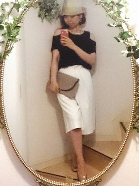 「Rubyrivet（ルビーリベット）のアイテム（パンツ）」を使った、maicoronさん（レディース・159cm）の夏コーディネート