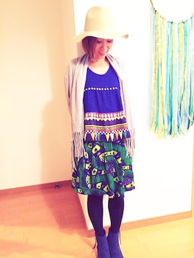 「チャイハネ（チャイハネ）のアイテム（タンクトップ）」を使った、rifaさん（レディース・154cm）の春コーディネート