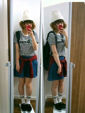 「Another Edition」｜「アイテム（ニットキャップ/ビーニー）」を使った、ともちゃんさん（レディース・152cm）の春コーディネート