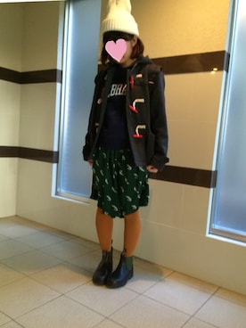 「BEAMS BOY（ビームスボーイ）のアイテム（ダッフルコート）」を使った、ともちゃんさん（レディース・152cm）の冬コーディネート