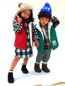 「kladskap（クレードスコープ）のアイテム（シャツワンピース）」を使った、ともちゃんさん（レディース・152cm）の冬コーディネート