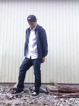 「EDWIN」｜「アイテム（ナイロンジャケット）」を使った、りょうすけさん（メンズ・172cm）の春コーディネート