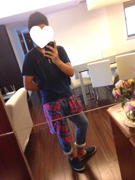「H&M（エイチ・アンド・エム）のアイテム（その他シューズ）」を使った、だーくろさん（メンズ・173cm）の秋コーディネート