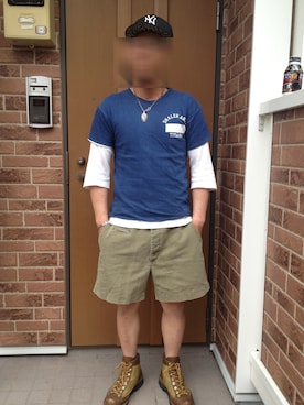 「ジャパンブルー」｜「アイテム（ブーツ）」を使った、marcosさん（メンズ・169cm）の夏コーディネート