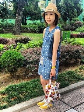 「Hysteric のアイテム（トートバッグ、ホワイト系）」を使った、Caさん（レディース・165cm）の秋コーディネート