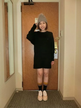 「CA4LA（カシラ）のアイテム（ニットキャップ/ビーニー、ベージュ系）」を使った、Caさん（レディース・165cm）の秋コーディネート