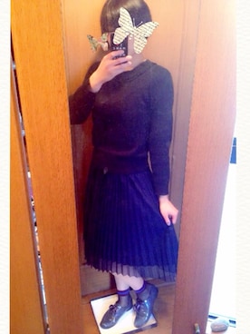 「アイテム（その他シューズ、グレー系）」を使った、hanaさん（レディース・171cm）の冬コーディネート