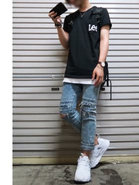 うさんの「Lee×DOORS-natural-　Print Pocket T-SHIRTS」を使ったコーディネート