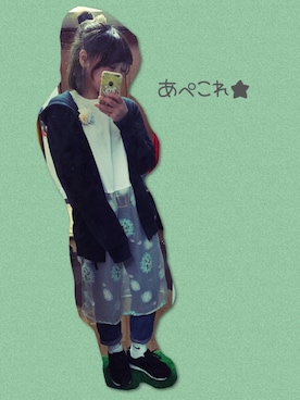 「オーガンジー」｜「アイテム（その他アウター）」を使った、あっぺさん（レディース・155cm）の春コーディネート