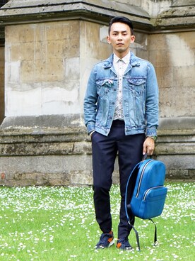 「Ted Baker（テッドベーカー）のアイテム（トップス）」を使った、Andre Amirさん（メンズ・170cm）の夏コーディネート