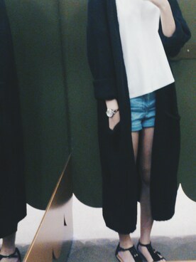 「MONKI（モンキ）のアイテム（ピーコート）」を使った、camilleyiさん（レディース・163cm）の夏コーディネート