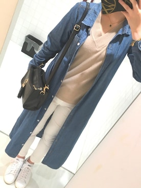 「stansmith」｜「アイテム（パンツ）」を使った、RiNさん（レディース・165cm）の春コーディネート