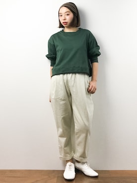 「Banner Barrett（バナーバレット）のアイテム（スウェット）」を使った、Rachelさん（レディース・149cm）の春コーディネート