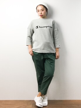 「AVAN LILY（アヴァンリリィ）のアイテム（スウェット）」を使った、Rachelさん（レディース・149cm）の春コーディネート