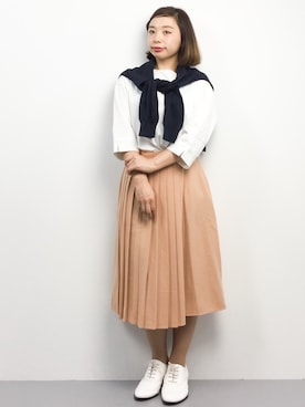 「UP START（アップスタート）のアイテム」を使った、Rachelさん（レディース・149cm）の春コーディネート