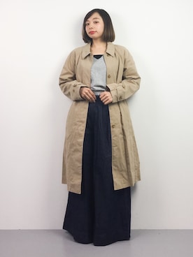 「PAR ICI（パーリッシィ）のアイテム（トレンチコート）」を使った、Rachelさん（レディース・149cm）の春コーディネート