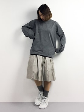 「オールグレー」｜「アイテム（スカート）」を使った、Rachelさん（レディース・149cm）の春コーディネート