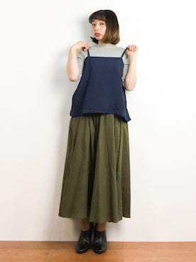 「PAR ICI（パーリッシィ）のアイテム（キャミソール）」を使った、Rachelさん（レディース・149cm）の春コーディネート