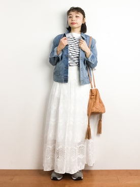 「Lee（リー）のアイテム（その他アウター）」を使った、Rachelさん（レディース・149cm）の春コーディネート