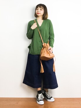 「CHIME（チャイム）のアイテム（パンツ）」を使った、Rachelさん（レディース・149cm）の春コーディネート