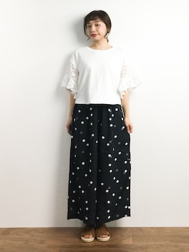 「SUPER HAKKA（スーパーハッカ）のアイテム（パンツ）」を使った、Rachelさん（レディース・149cm）の春コーディネート