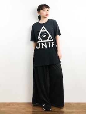「UNIF（ユニフ）のアイテム（トップス）」を使った、Rachelさん（レディース・149cm）の春コーディネート