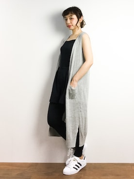 「アクティブ」｜「アイテム（ベスト）」を使った、Rachelさん（レディース・149cm）の春コーディネート