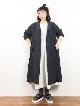 「ゆるカジ」｜「アイテム（その他アウター）」を使った、Rachelさん（レディース・149cm）の春コーディネート