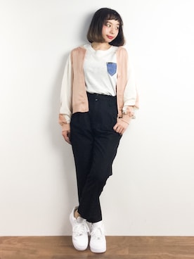 「RAY CASSIN（レイカズン）のアイテム（ブルゾン）」を使った、Rachelさん（レディース・149cm）の春コーディネート