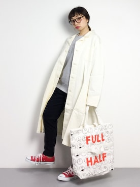 「ゆるカジ」｜「アイテム（スウェット）」を使った、Rachelさん（レディース・149cm）の春コーディネート
