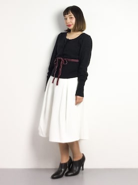 「LA BELLE ETUDE（ラベルエチュード）のアイテム（カーディガン/ボレロ）」を使った、Rachelさん（レディース・149cm）の春コーディネート