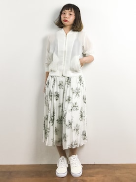 「ゆるカジ」｜「アイテム（ブルゾン）」を使った、Rachelさん（レディース・149cm）の春コーディネート