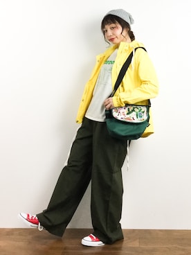 「ゆるカジ」｜「アイテム（ブルゾン）」を使った、Rachelさん（レディース・149cm）の春コーディネート