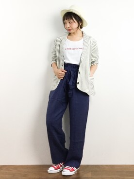 「Samansa Mos2（サマンサ モスモス）のアイテム（ジャケット/アウター）」を使った、Rachelさん（レディース・149cm）の春コーディネート