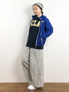 「アクティブ」｜「アイテム（ブルゾン）」を使った、Rachelさん（レディース・149cm）の春コーディネート