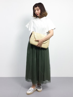 「MERCURYDUO（マーキュリーデュオ）のアイテム（モカシン/デッキシューズ）」を使った、Rachelさん（レディース・149cm）の春コーディネート