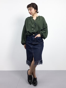 「Factor=（ファクターイコール）のアイテム（スカート）」を使った、Rachelさん（レディース・149cm）の春コーディネート