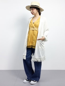 「Luz Llena (NEY)（ラズレナニー）のアイテム（パンツ）」を使った、Rachelさん（レディース・149cm）の春コーディネート