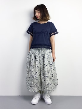 「Supreme.La.La.（シュープリームララ）のアイテム（Tシャツ/カットソー）」を使った、Rachelさん（レディース・149cm）の春コーディネート