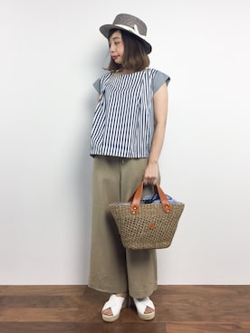 「CLEDRAN（クレドラン）のアイテム」を使った、Rachelさん（レディース・149cm）の夏コーディネート