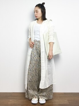 「ゆるカジ」｜「アイテム（シャツワンピース）」を使った、Rachelさん（レディース・149cm）の夏コーディネート
