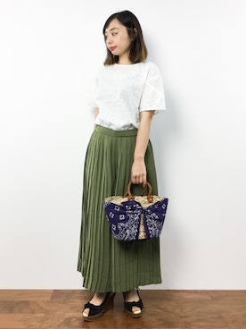 「UP START（アップスタート）のアイテム」を使った、Rachelさん（レディース・149cm）の夏コーディネート
