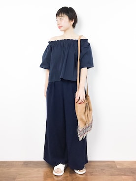 「ゆるカジ」｜「アイテム（オールインワン・サロペット）」を使った、Rachelさん（レディース・149cm）の夏コーディネート